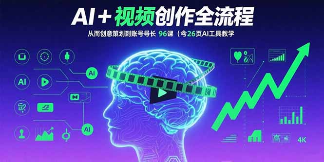 AI+短视频创作全流程：从创意策划到账号增长，96节课(含26项AI工具教学-迈巴赫之家
