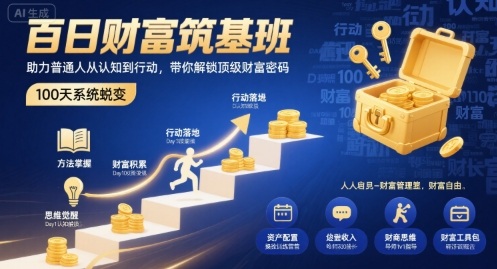 百日财富筑基班，助力普通人从认知到行动，带你解锁顶级财富密码-迈巴赫之家